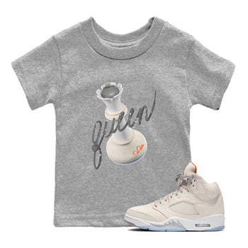 Air Jordan 5 Craft Sneaker Match Tees 3D Queen Sneaker Tees AJ5 SE Craft Sneaker Release Tees Kids Shirts Heather Grey 1