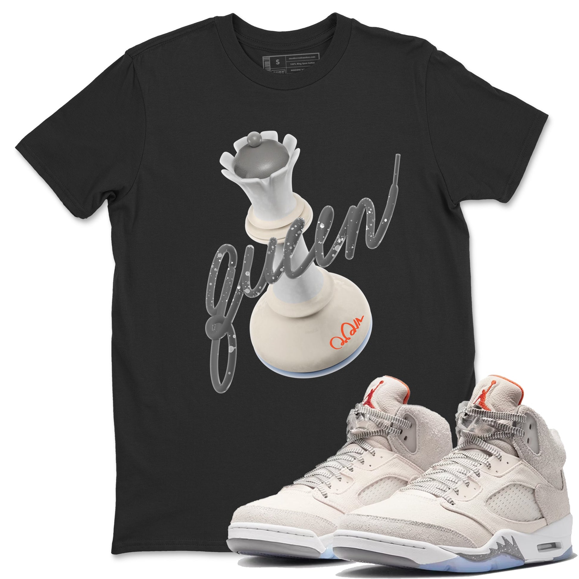 Air Jordan 5 Craft Sneaker Match Tees 3D Queen Sneaker Tees AJ5 SE Craft Sneaker Release Tees Unisex Shirts Black 1