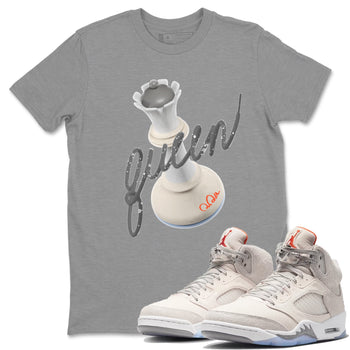 Air Jordan 5 Craft Sneaker Match Tees 3D Queen Sneaker Tees AJ5 SE Craft Sneaker Release Tees Unisex Shirts Heather Grey 1