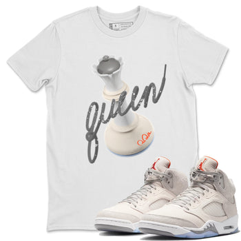 Air Jordan 5 Craft Sneaker Match Tees 3D Queen Sneaker Tees AJ5 SE Craft Sneaker Release Tees Unisex Shirts White 1