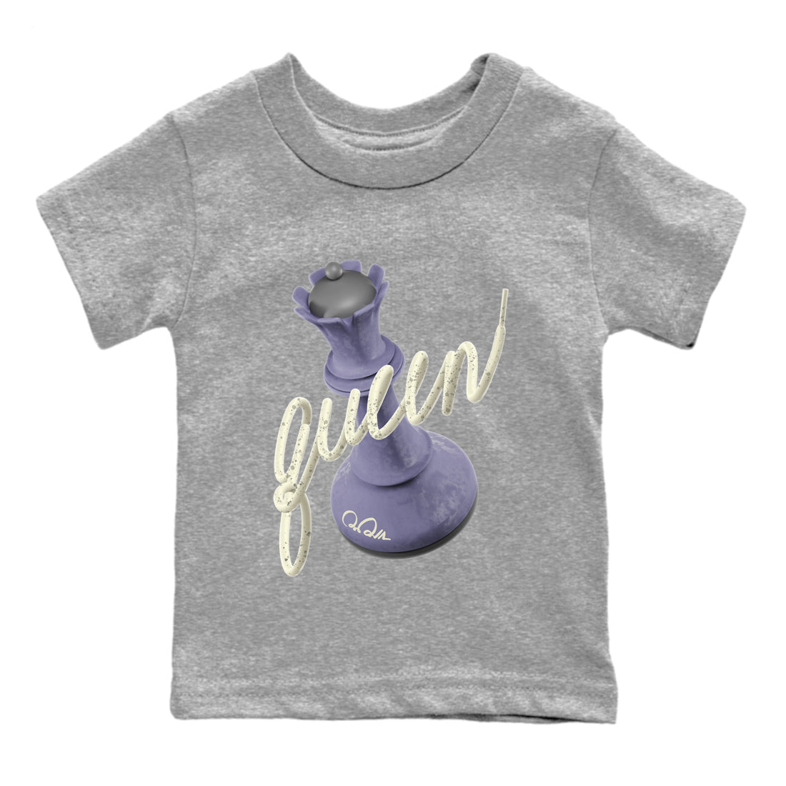 Air Jordan 5 Indigo Haze Sneaker Match Tees 3D Queen Sneaker Tees AJ5 Indigo Haze Sneaker Release Tees Kids Shirts Heather Grey 2