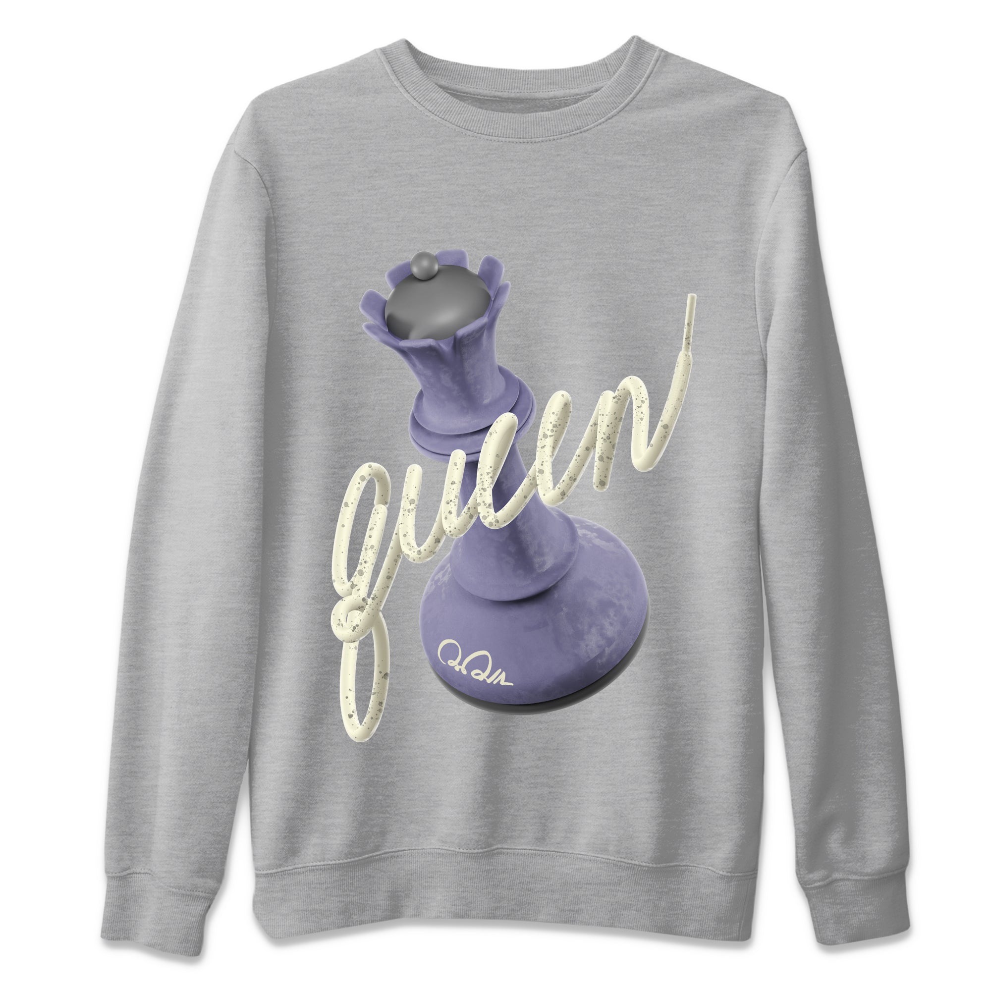 Air Jordan 5 Indigo Haze Sneaker Match Tees 3D Queen Sneaker Tees AJ5 Indigo Haze Sneaker Release Tees Unisex Shirts Heather Grey 2
