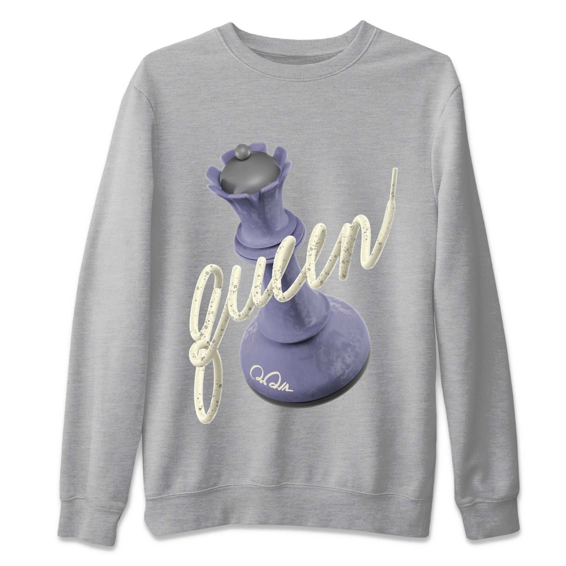 Air Jordan 5 Indigo Haze Sneaker Match Tees 3D Queen Sneaker Tees AJ5 Indigo Haze Sneaker Release Tees Unisex Shirts Heather Grey 2
