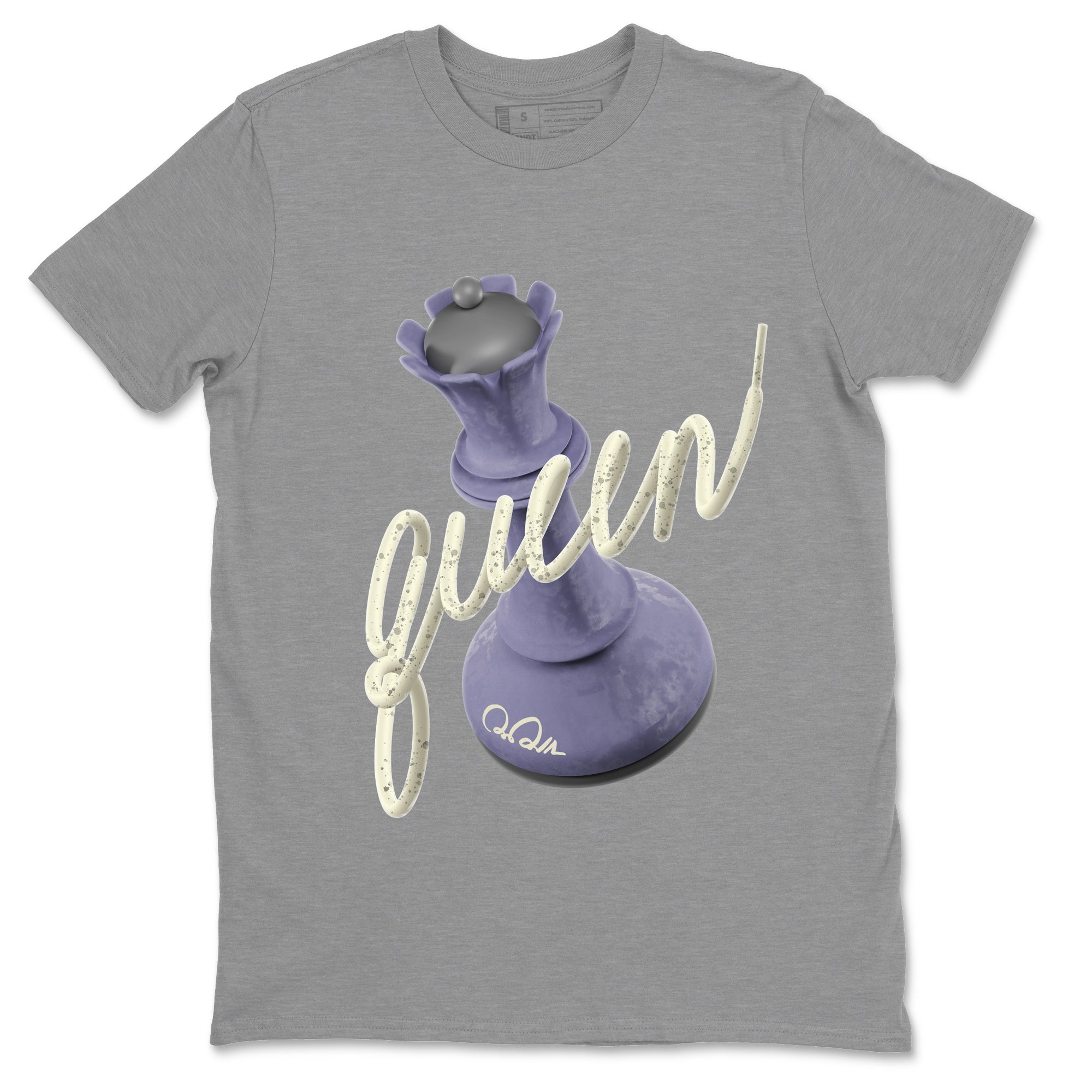 Air Jordan 5 Indigo Haze Sneaker Match Tees 3D Queen Sneaker Tees AJ5 Indigo Haze Sneaker Release Tees Unisex Shirts Heather Grey 2