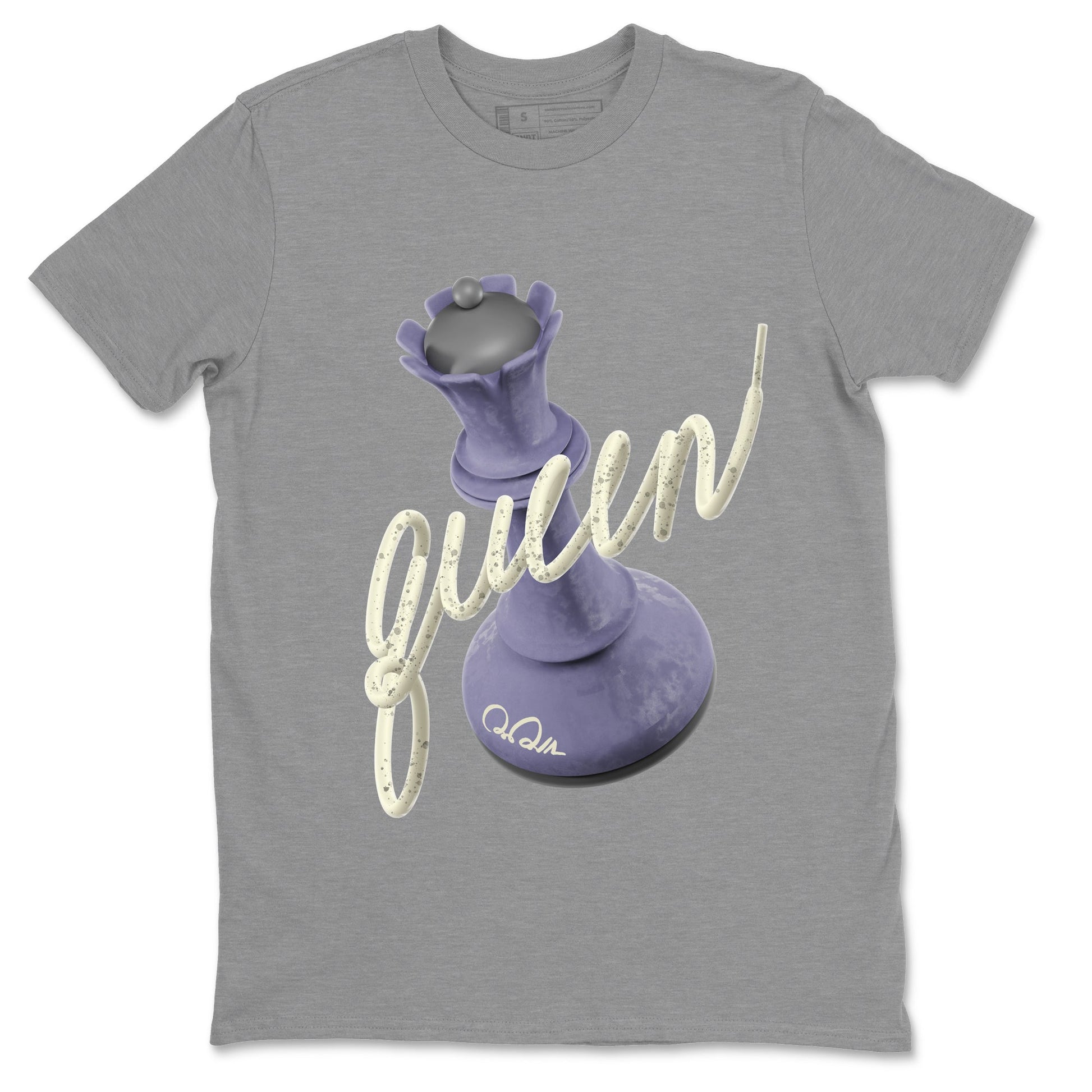 Air Jordan 5 Indigo Haze Sneaker Match Tees 3D Queen Sneaker Tees AJ5 Indigo Haze Sneaker Release Tees Unisex Shirts Heather Grey 2