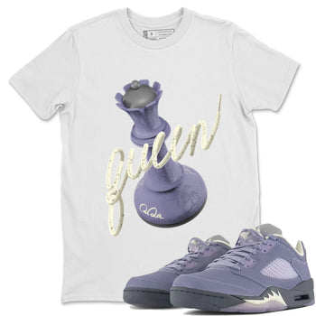 Air Jordan 5 Indigo Haze Sneaker Match Tees 3D Queen Sneaker Tees AJ5 Indigo Haze Sneaker Release Tees Unisex Shirts White 1