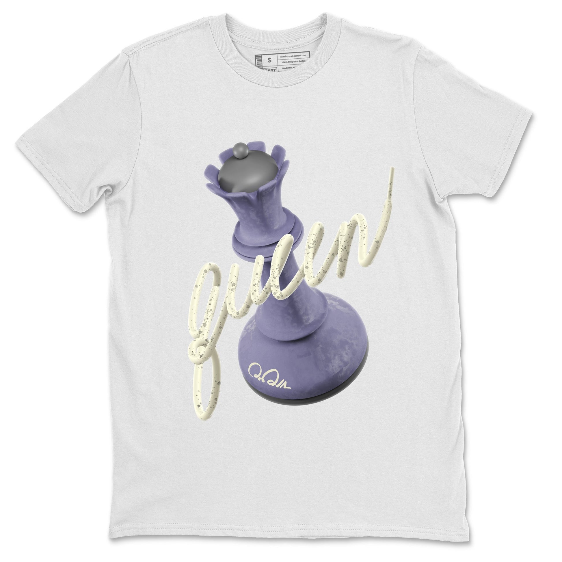 Air Jordan 5 Indigo Haze Sneaker Match Tees 3D Queen Sneaker Tees AJ5 Indigo Haze Sneaker Release Tees Unisex Shirts White 2