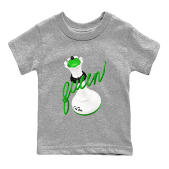 Air Jordan 5 Lucky Green shirt to match jordans 3D Queen sneaker tees AJ5 Lucky Green SNRT sneaker release tees baby toddler Heather Grey 2 cotton Shirt
