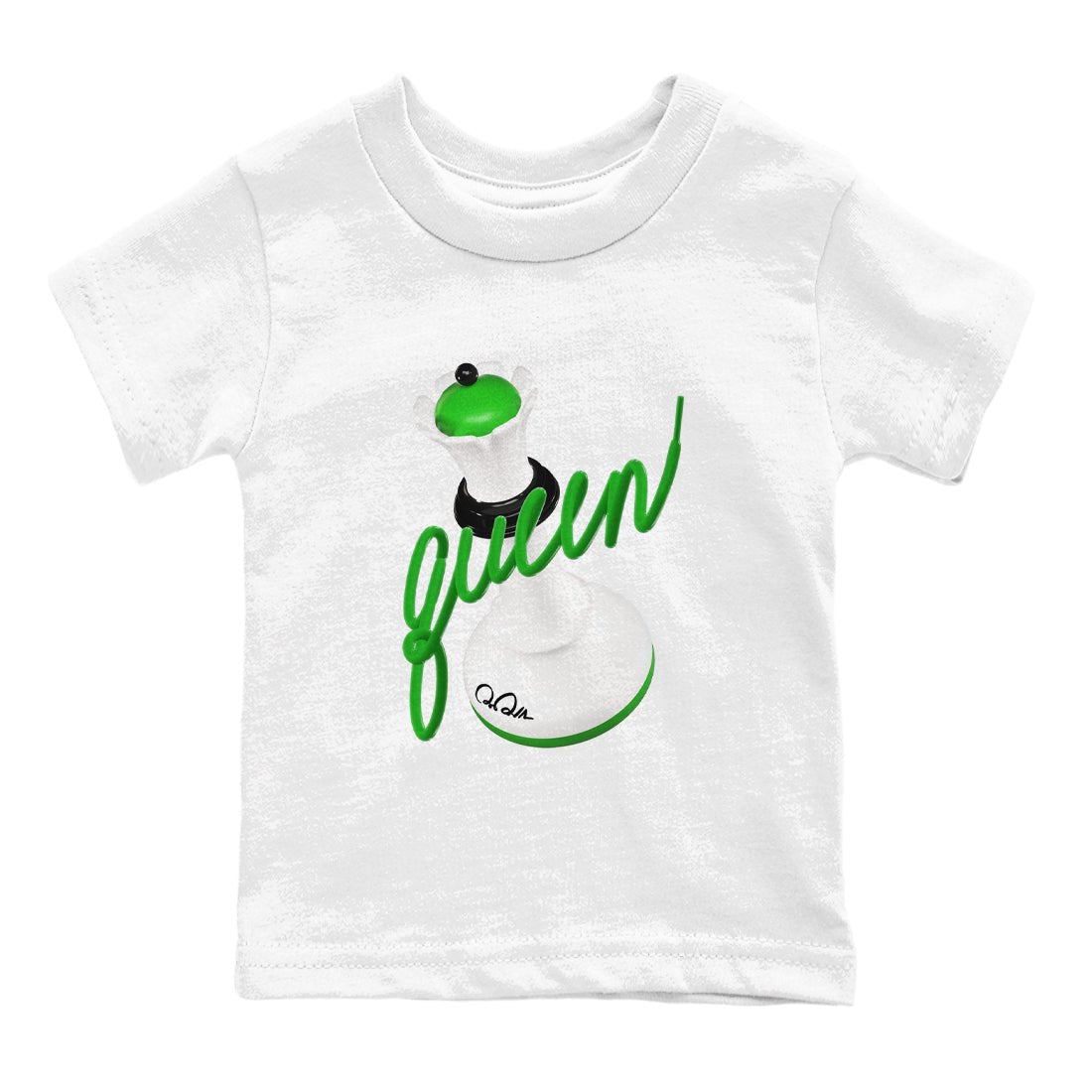 Air Jordan 5 Lucky Green shirt to match jordans 3D Queen sneaker tees AJ5 Lucky Green SNRT sneaker release tees baby toddler White 2 cotton Shirt