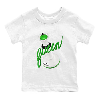 Air Jordan 5 Lucky Green shirt to match jordans 3D Queen sneaker tees AJ5 Lucky Green SNRT sneaker release tees baby toddler White 2 cotton Shirt