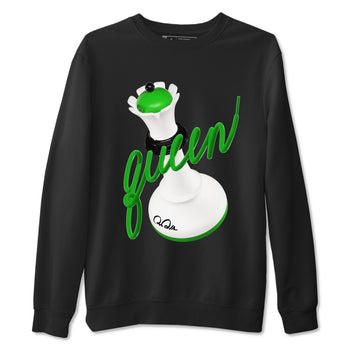 Air Jordan 5 Lucky Green shirt to match jordans 3D Queen sneaker tees AJ5 Lucky Green SNRT Sneaker Release Tees unisex cotton Black 2 crew neck shirt