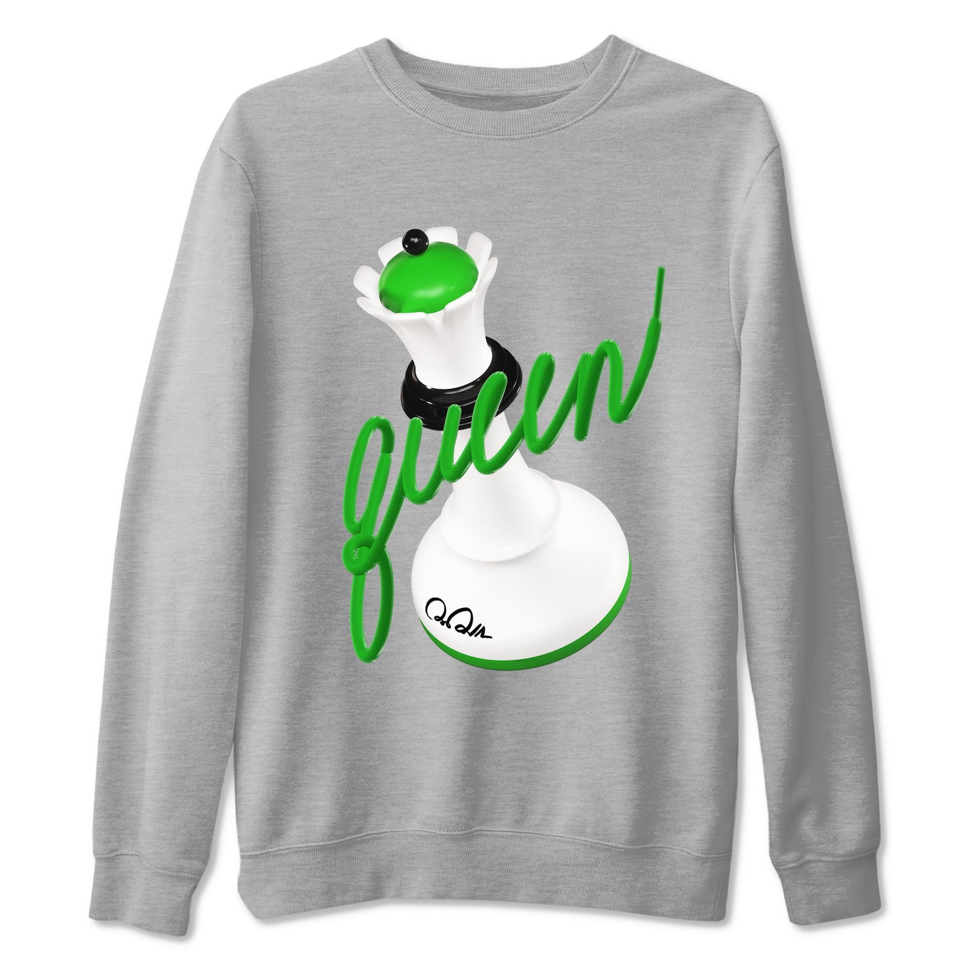 Air Jordan 5 Lucky Green shirt to match jordans 3D Queen sneaker tees AJ5 Lucky Green SNRT Sneaker Release Tees unisex cotton Heather Grey 2 crew neck shirt