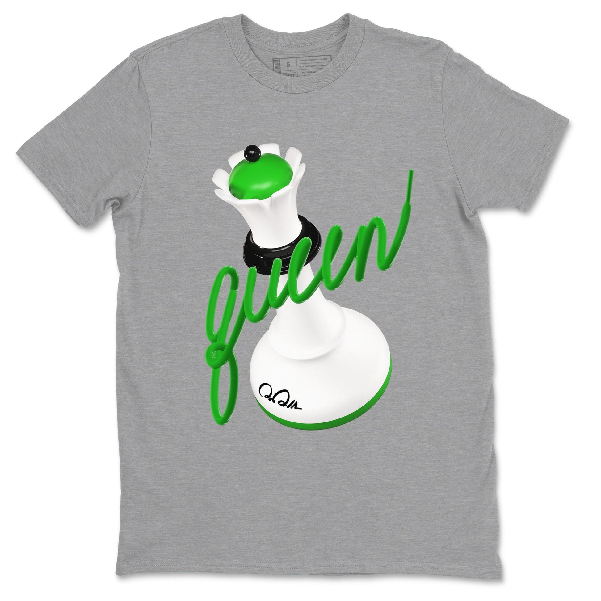 Air Jordan 5 Lucky Green shirt to match jordans 3D Queen sneaker tees AJ5 Lucky Green SNRT Sneaker Release Tees unisex cotton Heather Grey 2 crew neck shirt