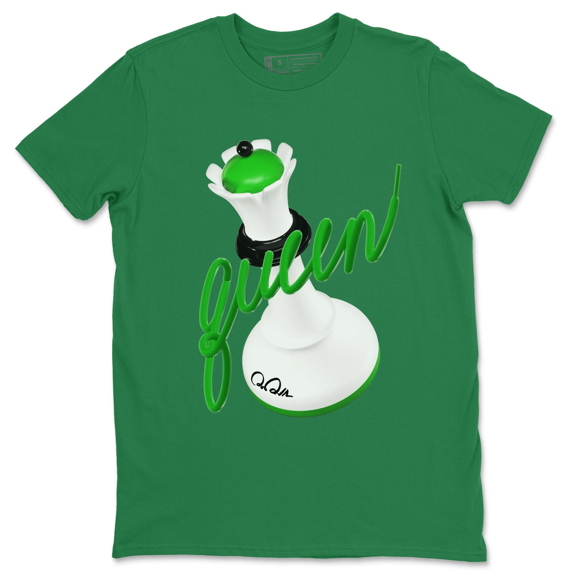 Air Jordan 5 Lucky Green shirt to match jordans 3D Queen sneaker tees AJ5 Lucky Green SNRT Sneaker Release Tees unisex cotton Kelly Green 2 crew neck shirt