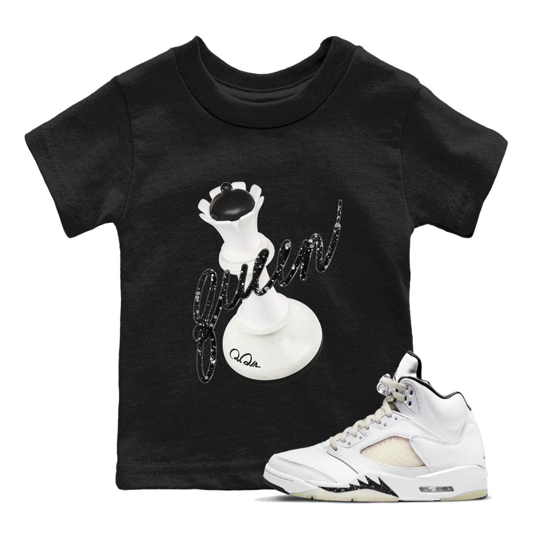 5s Sail shirt to match jordans 3D Queen sneaker tees Air Jordan 5 Sail SNRT sneaker release tees baby toddler Black 1 cotton Shirt