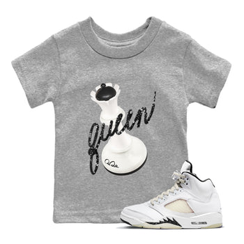 5s Sail shirt to match jordans 3D Queen sneaker tees Air Jordan 5 Sail SNRT sneaker release tees baby toddler Heather Grey 1 cotton Shirt