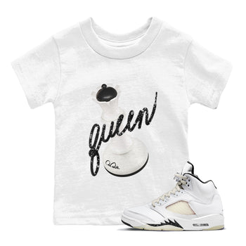 5s Sail shirt to match jordans 3D Queen sneaker tees Air Jordan 5 Sail SNRT sneaker release tees baby toddler White 1 cotton Shirt