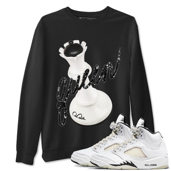 5s Sail shirt to match jordans 3D Queen sneaker tees Air Jordan 5 Sail SNRT Sneaker Release Tees unisex cotton Black 1 crew neck shirt