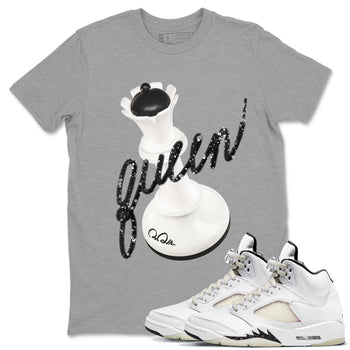 5s Sail shirt to match jordans 3D Queen sneaker tees Air Jordan 5 Sail SNRT Sneaker Release Tees unisex cotton Heather Grey 1 crew neck shirt
