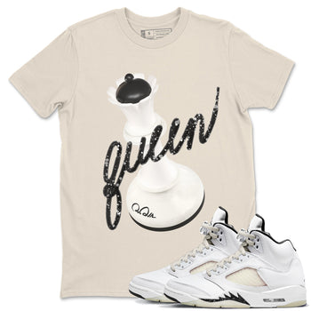 5s Sail shirt to match jordans 3D Queen sneaker tees Air Jordan 5 Sail SNRT Sneaker Release Tees unisex cotton Natural 1 crew neck shirt
