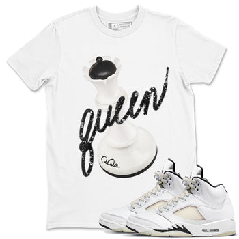 5s Sail shirt to match jordans 3D Queen sneaker tees Air Jordan 5 Sail SNRT Sneaker Release Tees unisex cotton White 1 crew neck shirt