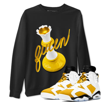 6s Yellow Ochre shirt to match jordans 3D Queen sneaker tees Air Jordan 6 Yellow Ochre SNRT Sneaker Release Tees Unisex Black 1 T-Shirt
