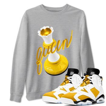 6s Yellow Ochre shirt to match jordans 3D Queen sneaker tees Air Jordan 6 Yellow Ochre SNRT Sneaker Release Tees Unisex Heather Grey 1 T-Shirt