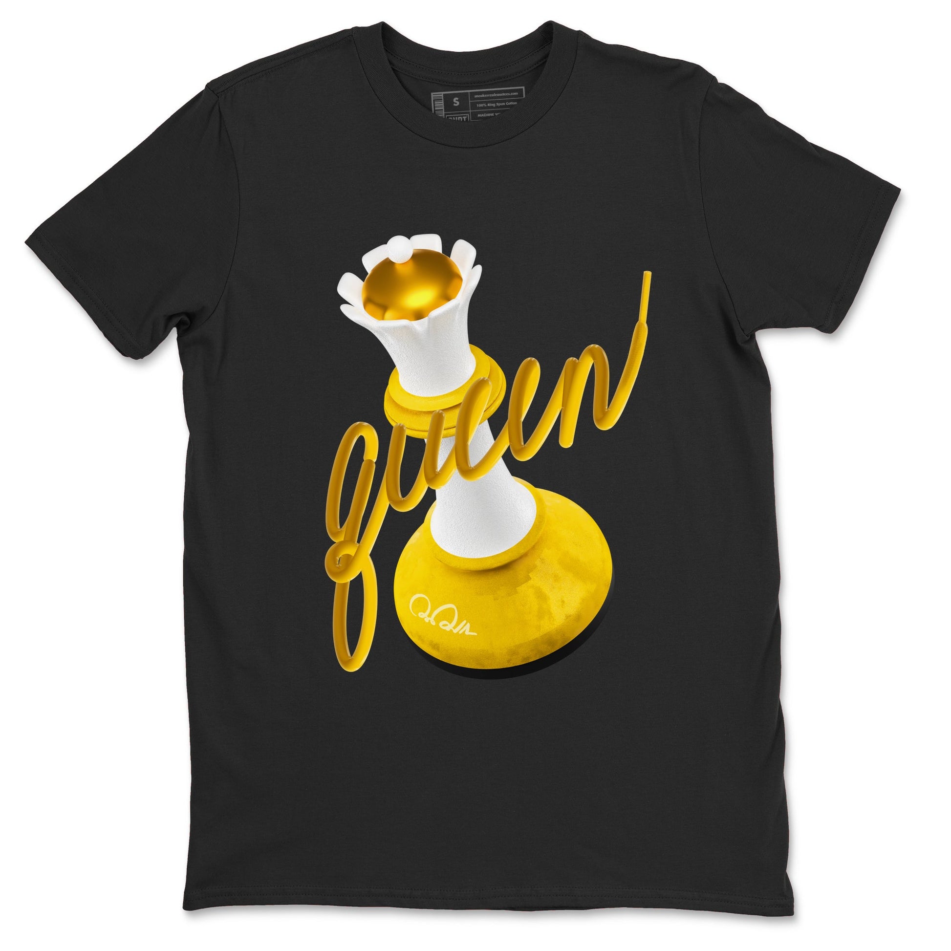 6s Yellow Ochre shirt to match jordans 3D Queen sneaker tees Air Jordan 6 Yellow Ochre SNRT Sneaker Release Tees Unisex Black 2 T-Shirt