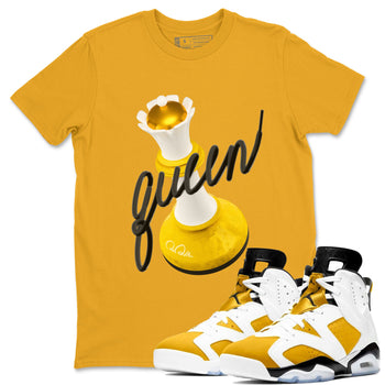 6s Yellow Ochre shirt to match jordans 3D Queen sneaker tees Air Jordan 6 Yellow Ochre SNRT Sneaker Release Tees Unisex Gold 1 T-Shirt