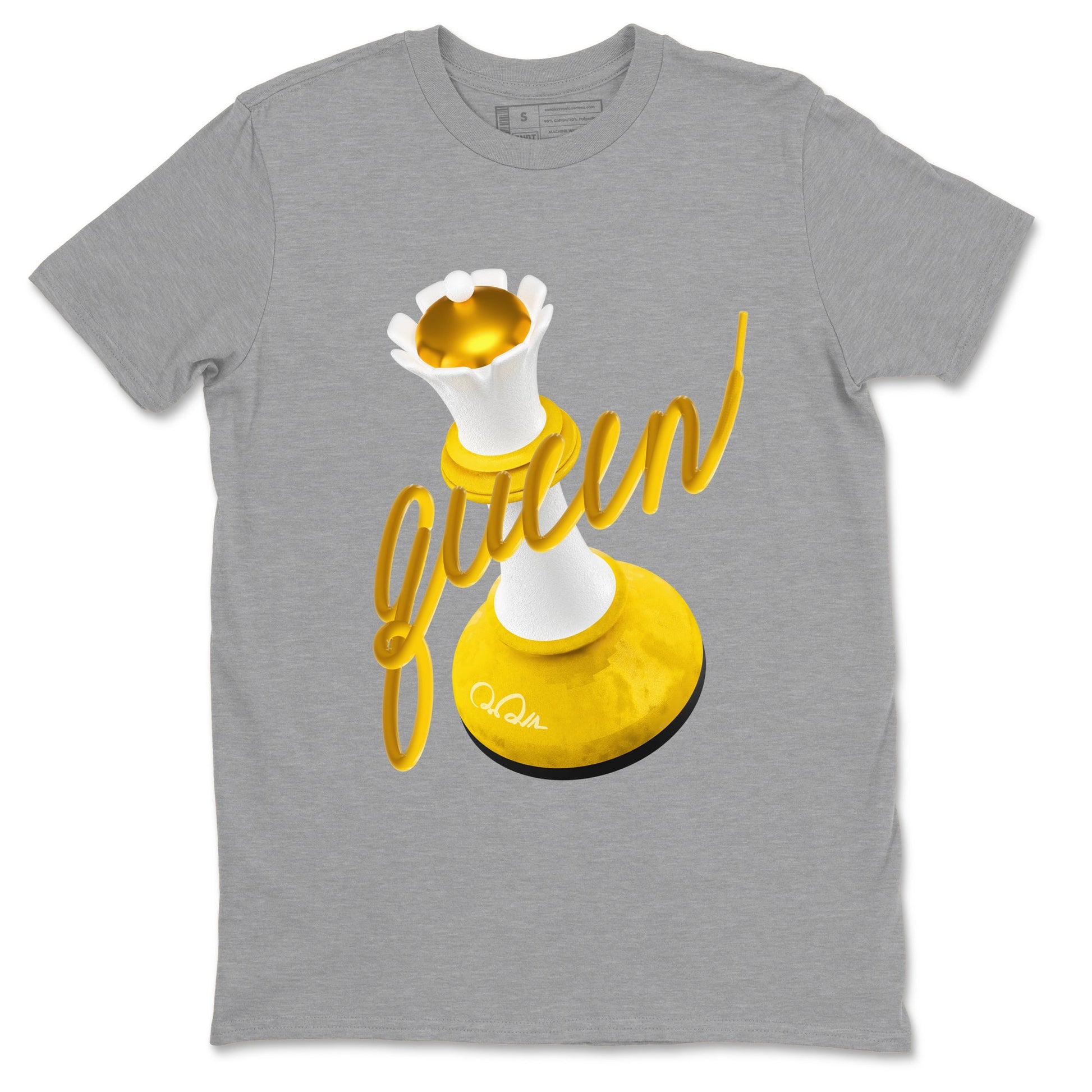 6s Yellow Ochre shirt to match jordans 3D Queen sneaker tees Air Jordan 6 Yellow Ochre SNRT Sneaker Release Tees Unisex Heather Grey 2 T-Shirt