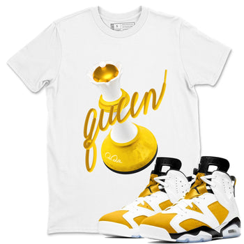 6s Yellow Ochre shirt to match jordans 3D Queen sneaker tees Air Jordan 6 Yellow Ochre SNRT Sneaker Release Tees Unisex White 1 T-Shirt