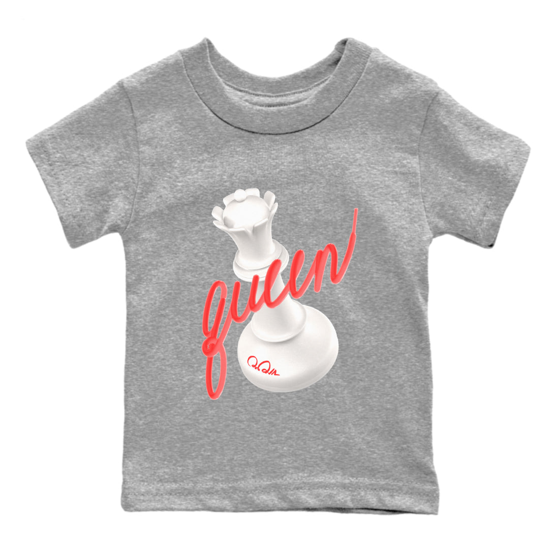 Air Jordan 7 Infrared Sneaker Match Tees 3D Queen Sneaker Tees AJ7 Infrared Sneaker Release Tees Kids Shirts Heather Grey 2
