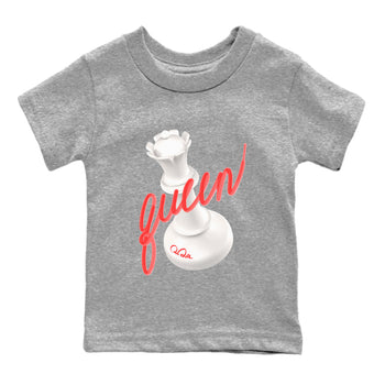 Air Jordan 7 Infrared Sneaker Match Tees 3D Queen Sneaker Tees AJ7 Infrared Sneaker Release Tees Kids Shirts Heather Grey 2