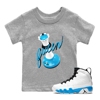 9s Powder Blue shirt to match jordans 3D Queen sneaker tees Air Jordan 9 Powder Blue SNRT sneaker release tees baby toddler Heather Grey 1 cotton Shirt