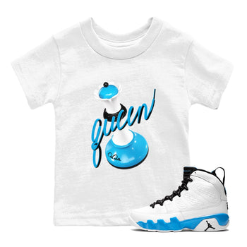 9s Powder Blue shirt to match jordans 3D Queen sneaker tees Air Jordan 9 Powder Blue SNRT sneaker release tees baby toddler White 1 cotton Shirt