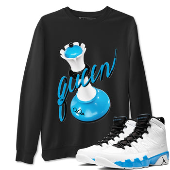 9s Powder Blue shirt to match jordans 3D Queen sneaker tees Air Jordan 9 Powder Blue SNRT Sneaker Release Tees unisex cotton Black 1 crew neck shirt