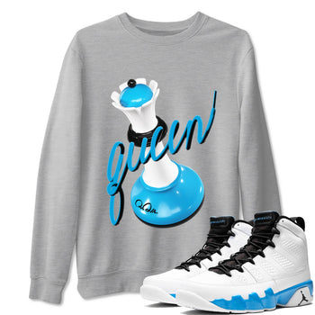 9s Powder Blue shirt to match jordans 3D Queen sneaker tees Air Jordan 9 Powder Blue SNRT Sneaker Release Tees unisex cotton Heather Grey 1 crew neck shirt