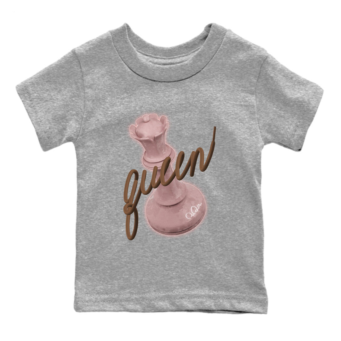 Air More Uptempo Valentines Day Sneaker Match Tees 3D Queen Sneaker Tees Nike Uptempo Valentines Day Sneaker Release Tees Kids Shirts Heather Grey 2