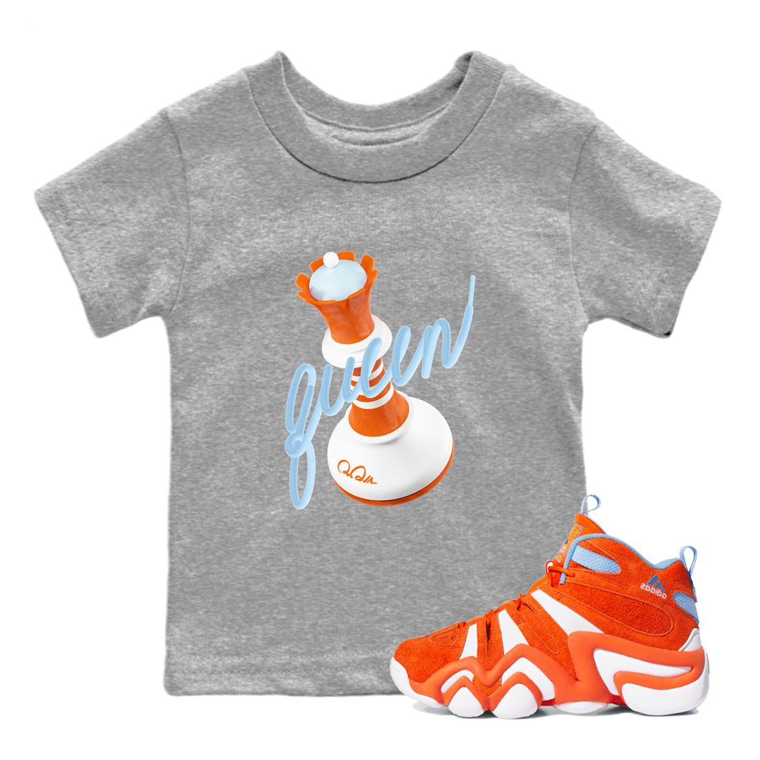 Crazy 8 Team Orange shirt to match jordans 3D Queen sneaker tees Adidas Crazy 8 Team Orange SNRT Sneaker Release Tees Baby Toddler Heather Grey 1 T-Shirt