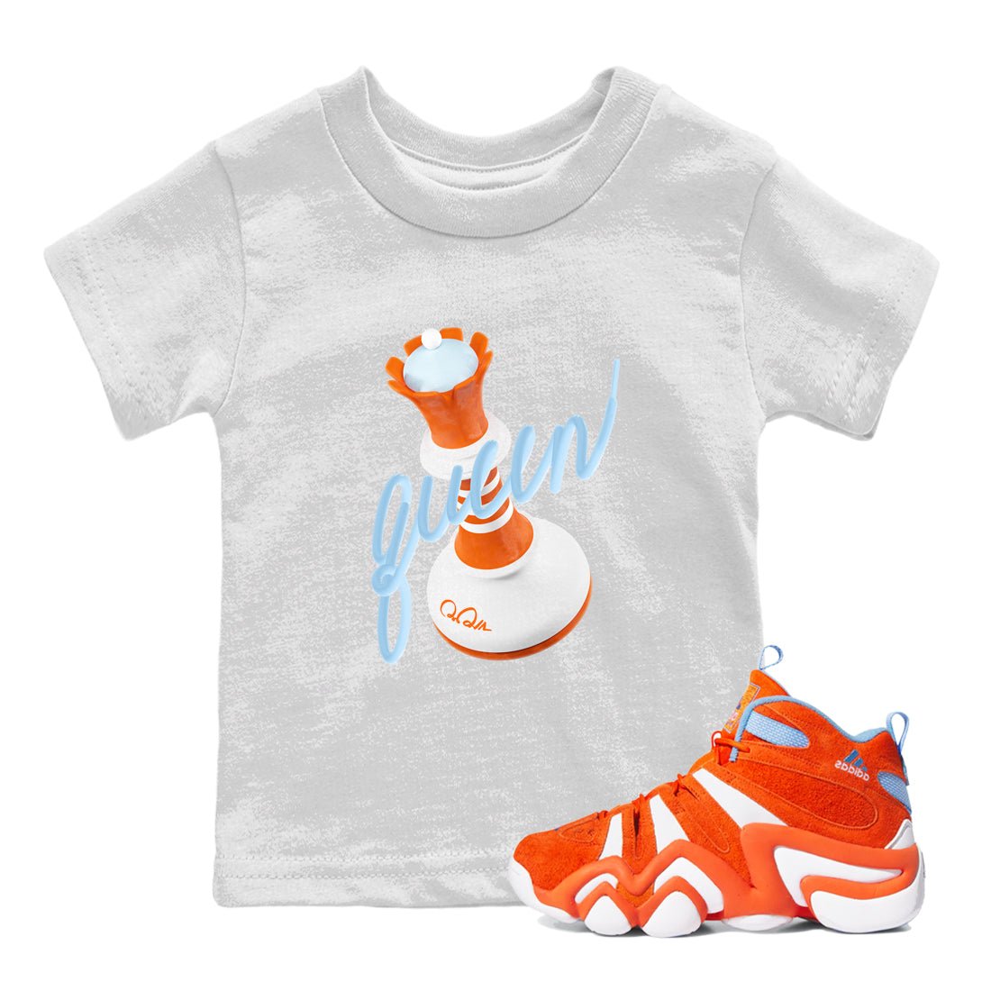 Crazy 8 Team Orange shirt to match jordans 3D Queen sneaker tees Adidas Crazy 8 Team Orange SNRT Sneaker Release Tees Baby Toddler White 1 T-Shirt