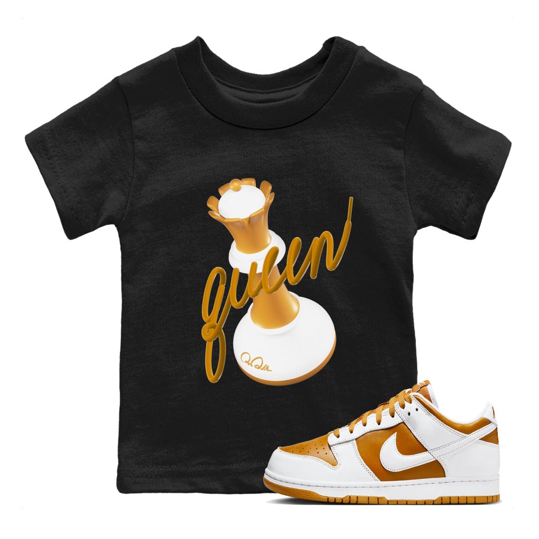 Dunk Dark Curry shirt to match jordans 3D Queen sneaker tees AJ1 Low Dark Curry SNRT sneaker release tees baby toddler Black 1 cotton Shirt