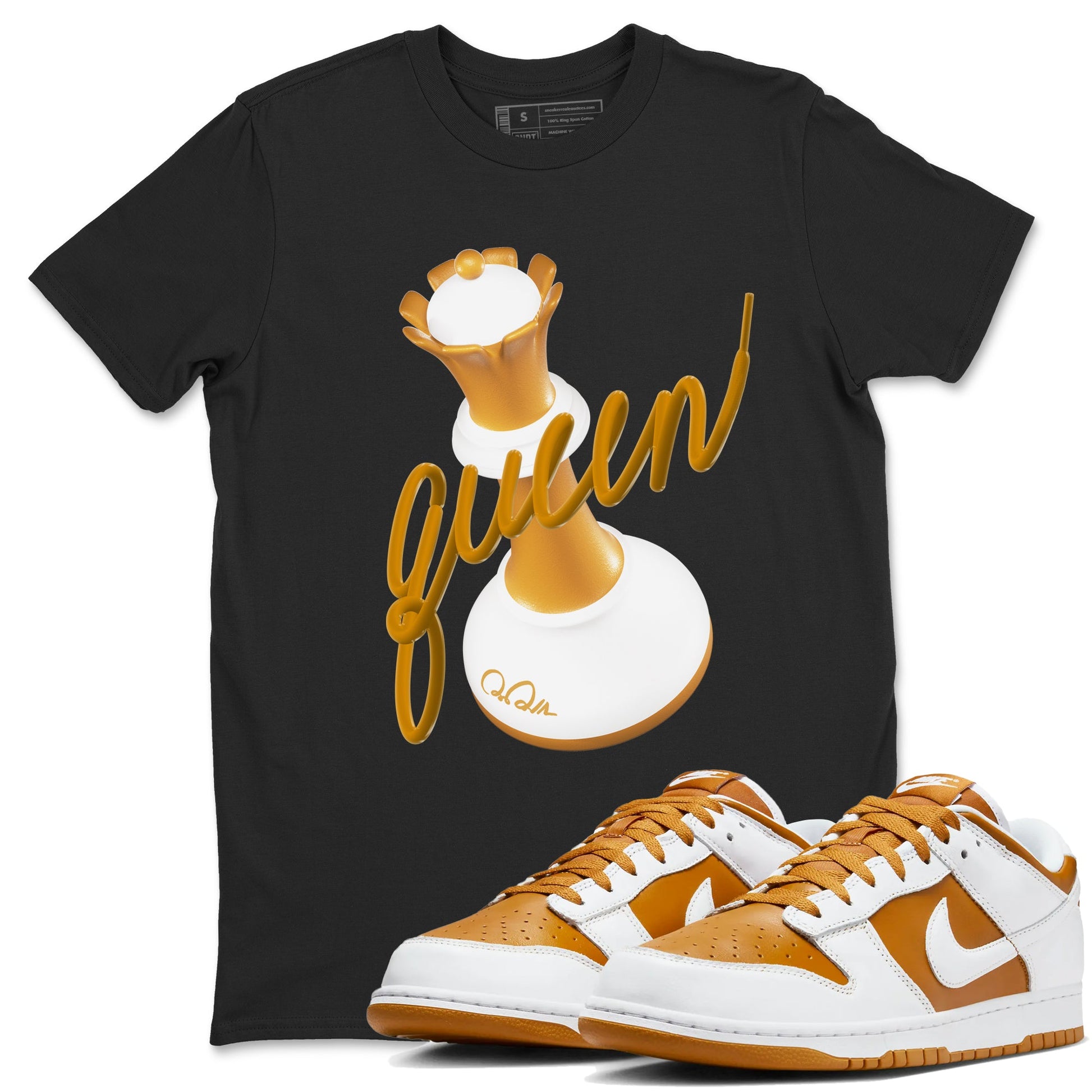 Dunk Dark Curry shirt to match jordans 3D Queen sneaker tees AJ1 Low Dark Curry SNRT Sneaker Release Tees unisex cotton Black 1 crew neck shirt