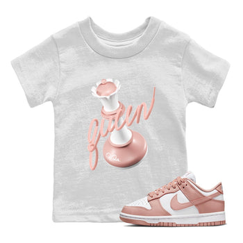 Dunk Rose Whisper shirt to match jordans 3D Queen sneaker tees Nike Dunk LowRose Whisper SNRT Sneaker Release Tees Baby Toddler White 1 T-Shirt