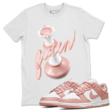 Dunk Rose Whisper shirt to match jordans 3D Queen sneaker tees Nike Dunk LowRose Whisper SNRT Sneaker Release Tees Unisex White 1 T-Shirt