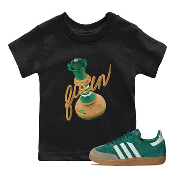 Samba Collegiate Green Gum shirt to match jordans 3D Queen sneaker tees Adidas Green Gum SNRT Sneaker Release Tees Baby Toddler Black 1 T-Shirt