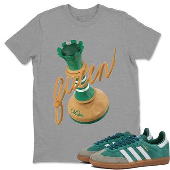 Samba Collegiate Green Gum shirt to match jordans 3D Queen sneaker tees Adidas Green Gum SNRT Sneaker Release Tees Unisex Heather Grey 1 T-Shirt