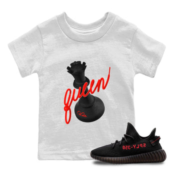 Yeezy 350 Bred shirt to match jordans 3D Queen sneaker tees Adidas Yeezy Boost V2 350 Bred SNRT Sneaker Release Tees Baby Toddler White 1 T-Shirt