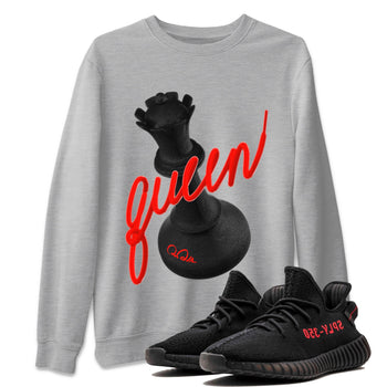 Yeezy 350 Bred shirt to match jordans 3D Queen sneaker tees Adidas Yeezy Boost V2 350 Bred SNRT Sneaker Release Tees Unisex Heather Grey 1 T-Shirt