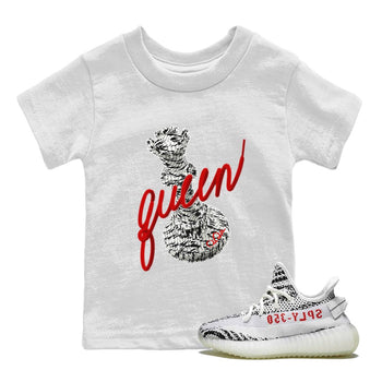 Yeezy 350 Zebra Sneaker Match Tees 3D Queen Sneaker Tees Yeezy Boost 350 V2 Zebra Sneaker Release Tees Kids Shirts White 1