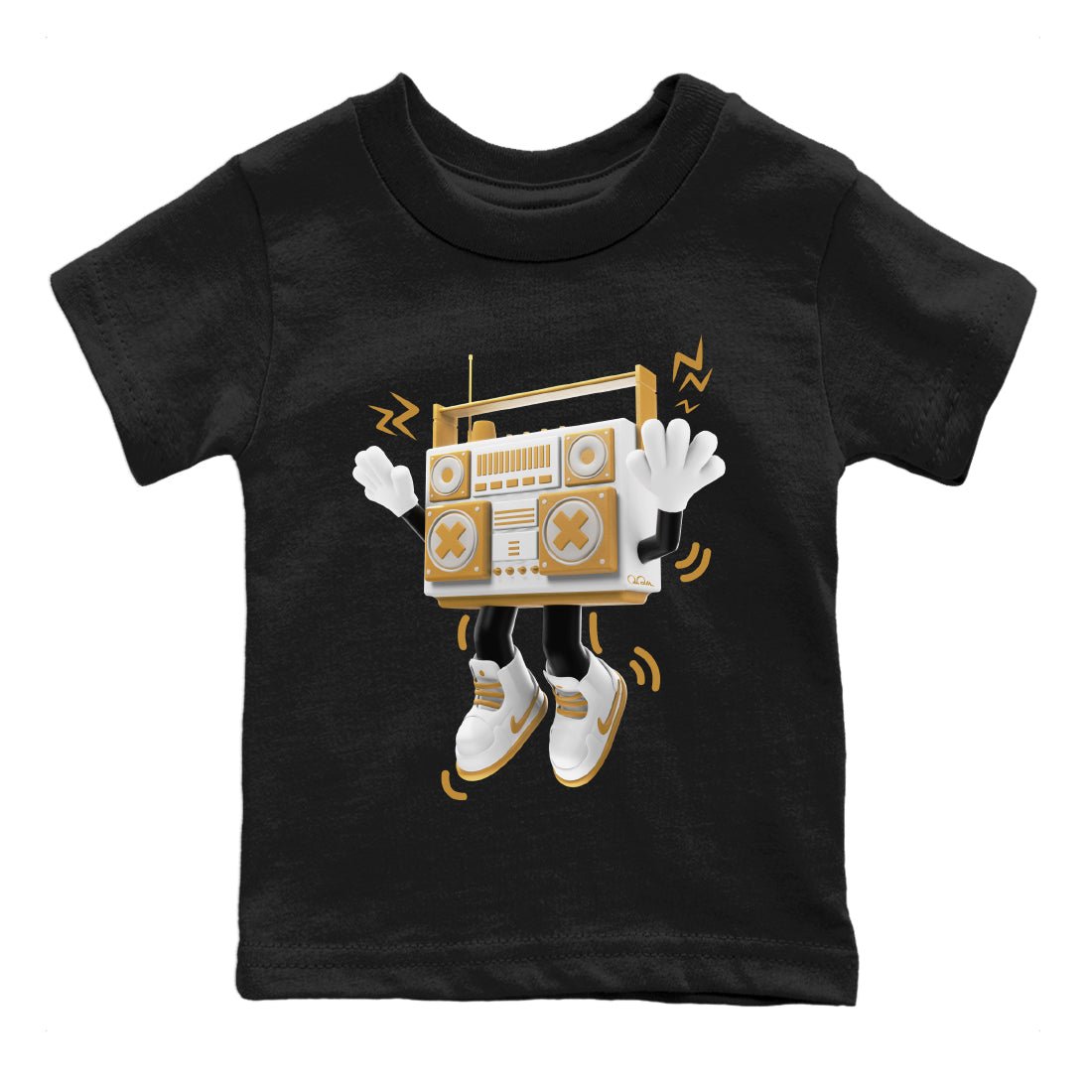 Air Jordan 13 Wheat Sneaker Match Tees 90s Radio Boy Sneaker Tees AJ13 Wheat Sneaker Release Tees Kids Shirts Black 2